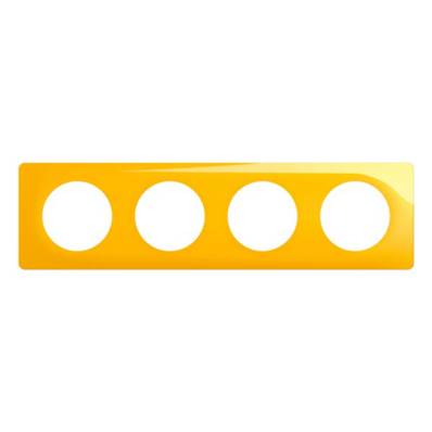 LEGRAND Plaque de finition Céliane Jaune Safran - 4 postes - CP0404